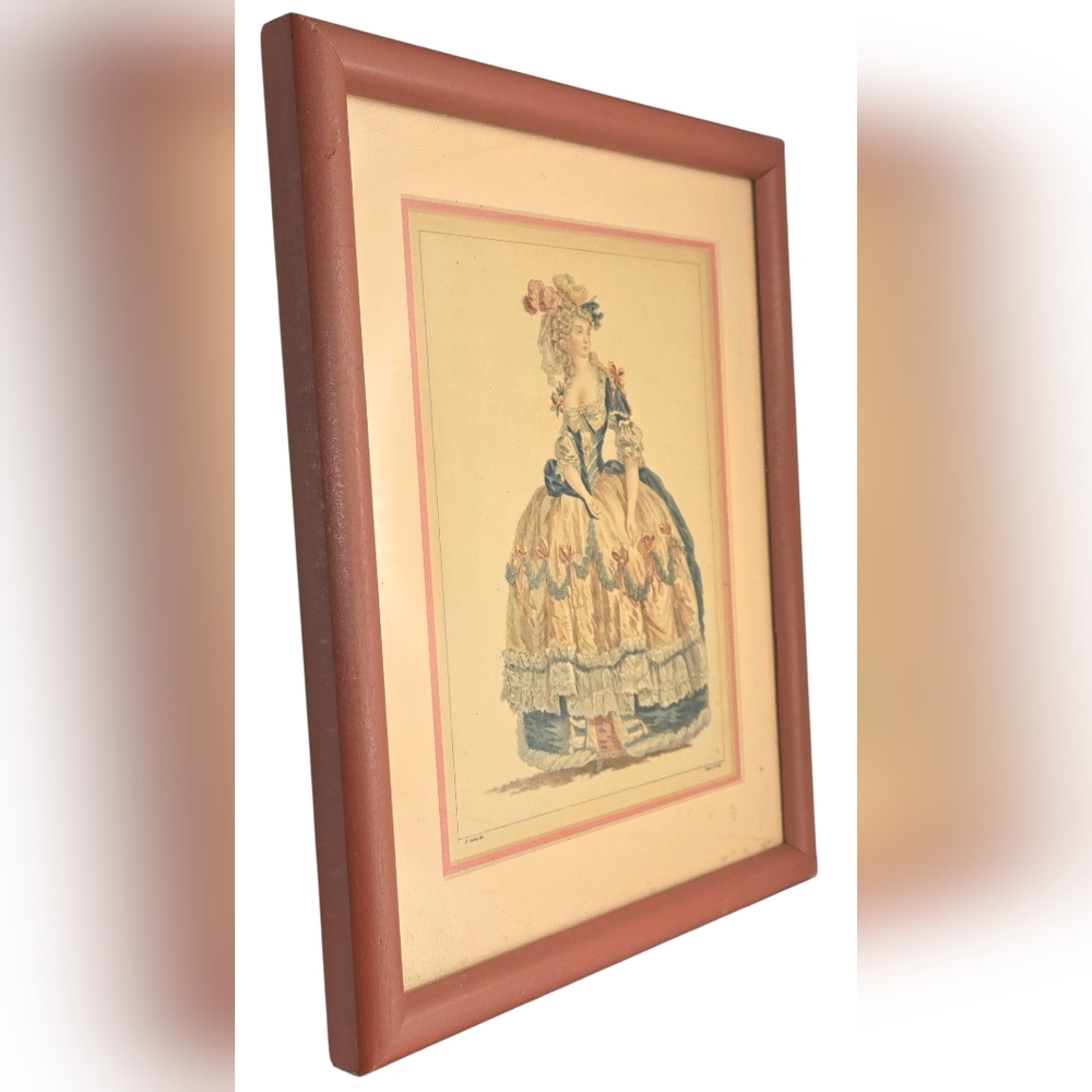 Vintage Marie Antoinette Lithograph St Aubin Del-Dupin Fil Sculp French Art - Picture 8 of 9